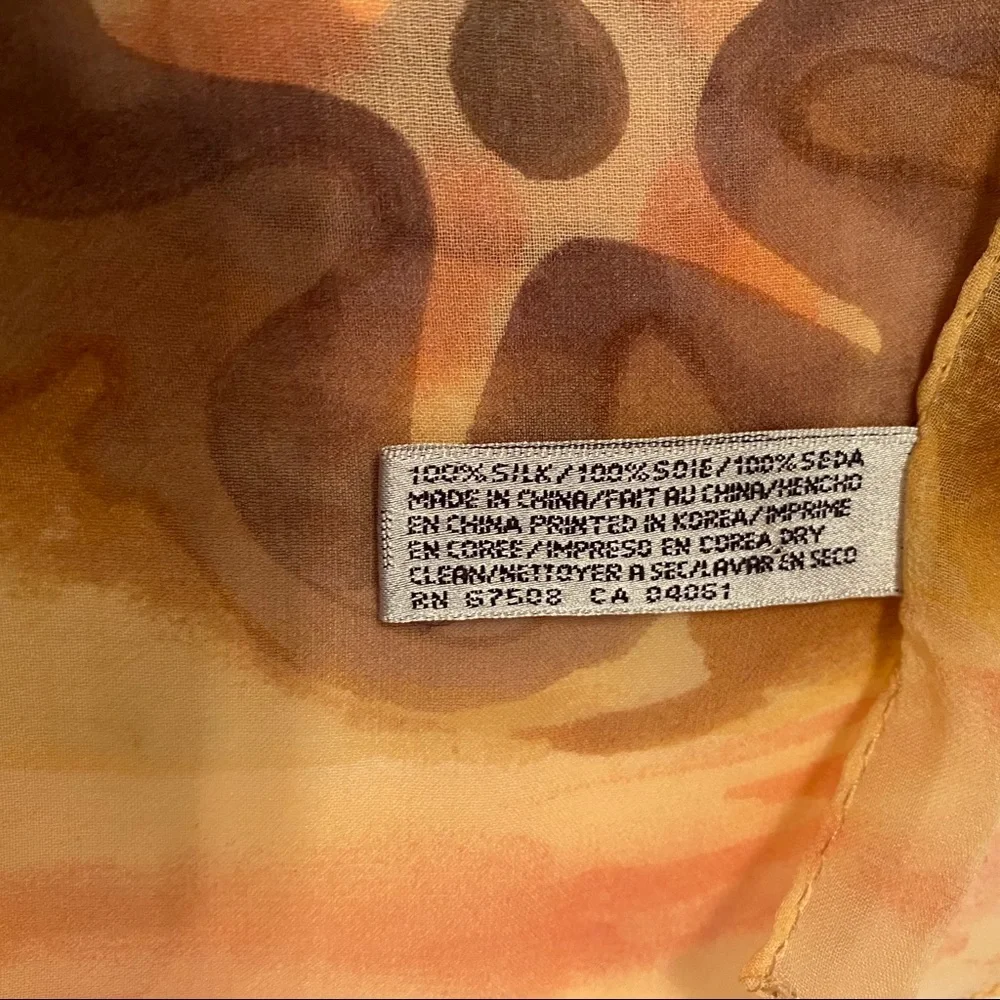 ELAINE GOLD COLLECTION XIIX SCARF GOLD STARFISH SILK LONG RECTANGLE ACCESSORY